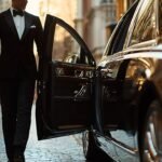 Chauffeur Opening Door Luxury Car Generative Ai